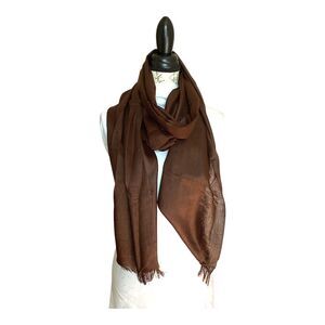 Deep Brown Pashmina Wrap Scarf from Ireland Vintage 1999 Never Worn